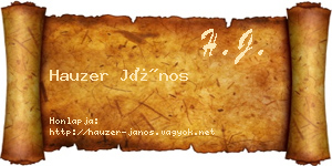 Hauzer János névjegykártya